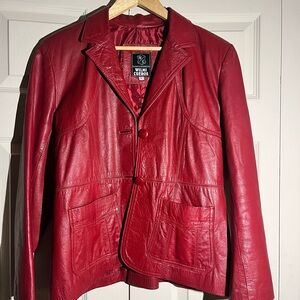 Vintage Women's Red Leather Jacket